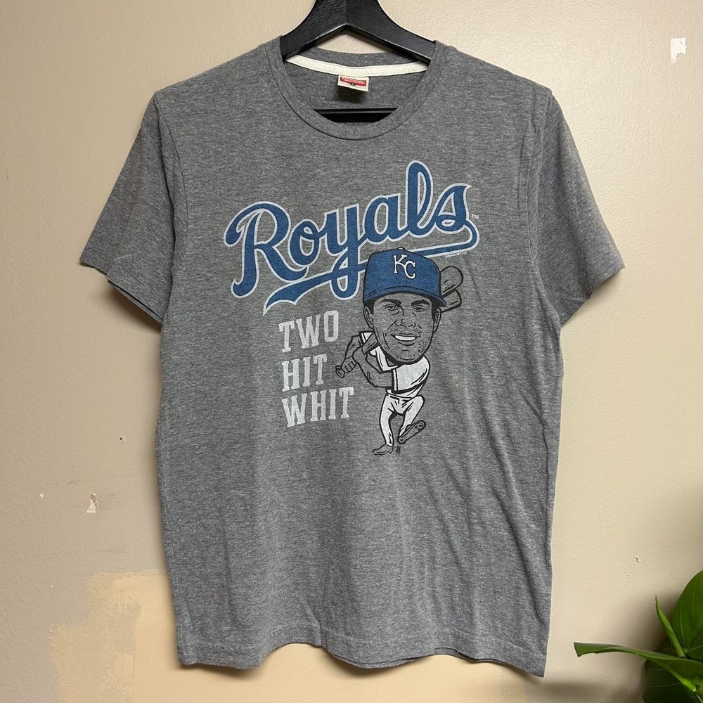 Homage Kansas City Royals Two Hit Whit Bobby Witt Jr Graphic Tee Mens S Grey